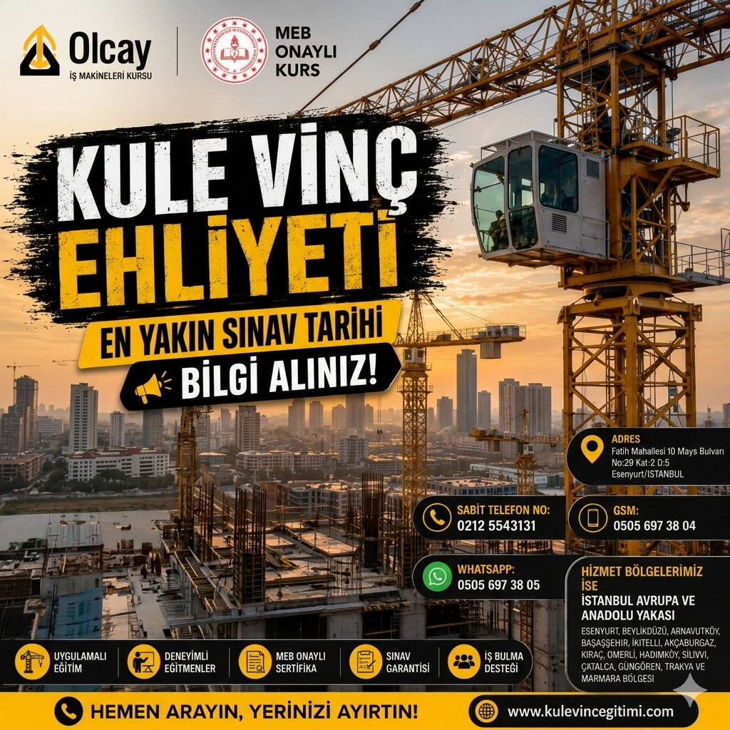 En yakın kule vinç ehliyeti sınavı